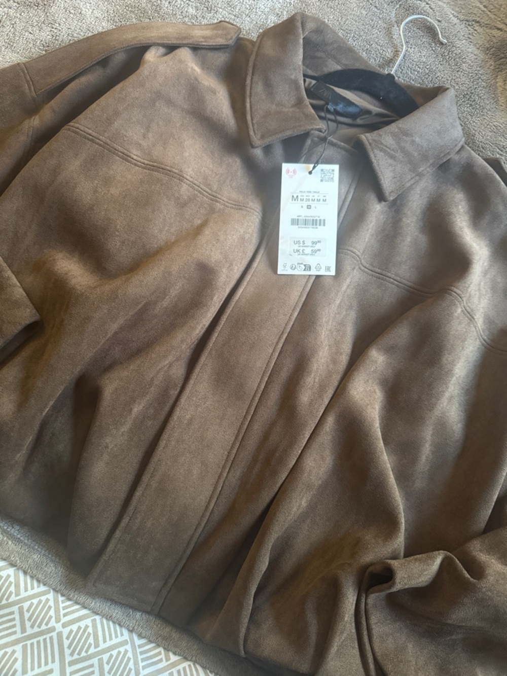 Zara Brown Faux-Suede Jacket